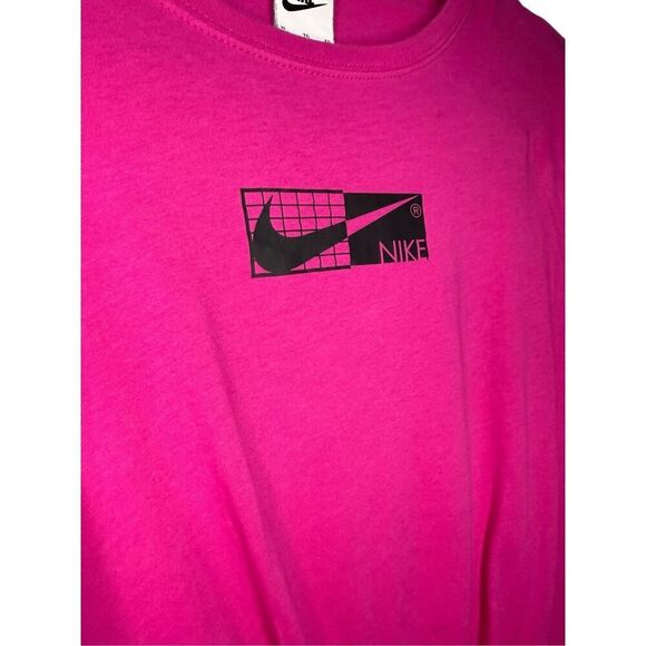 Nike GFX Women’s XL Short Sleeve Tech Top Magenta Front Tie Swoosh - Picture 3 of 7